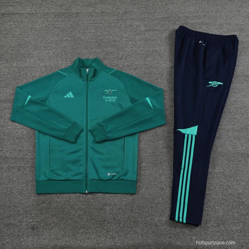 23/24 Arsenal Green Full Zipper Jacket+Pants