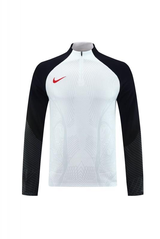 2024 Nike White/Black Half Zipper Jacket+Pants