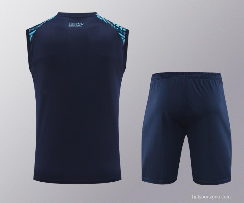 23/24 Napoli Navy/Blue Vest Jeresy+Shorts