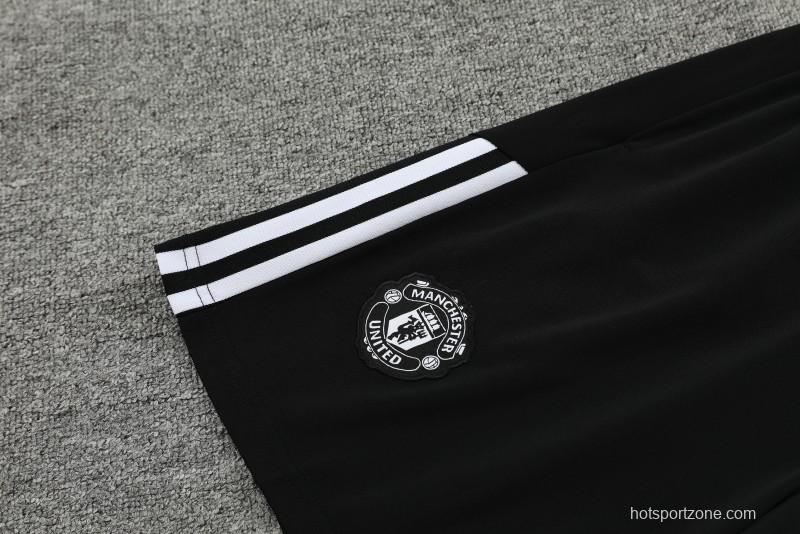 24/25 Manchester United Black Short Sleeve Jeresy+Shorts