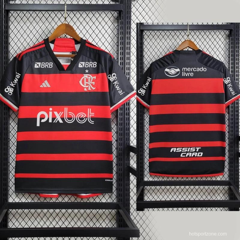 24/25 Flamengo Home Jersey With All Sponsored