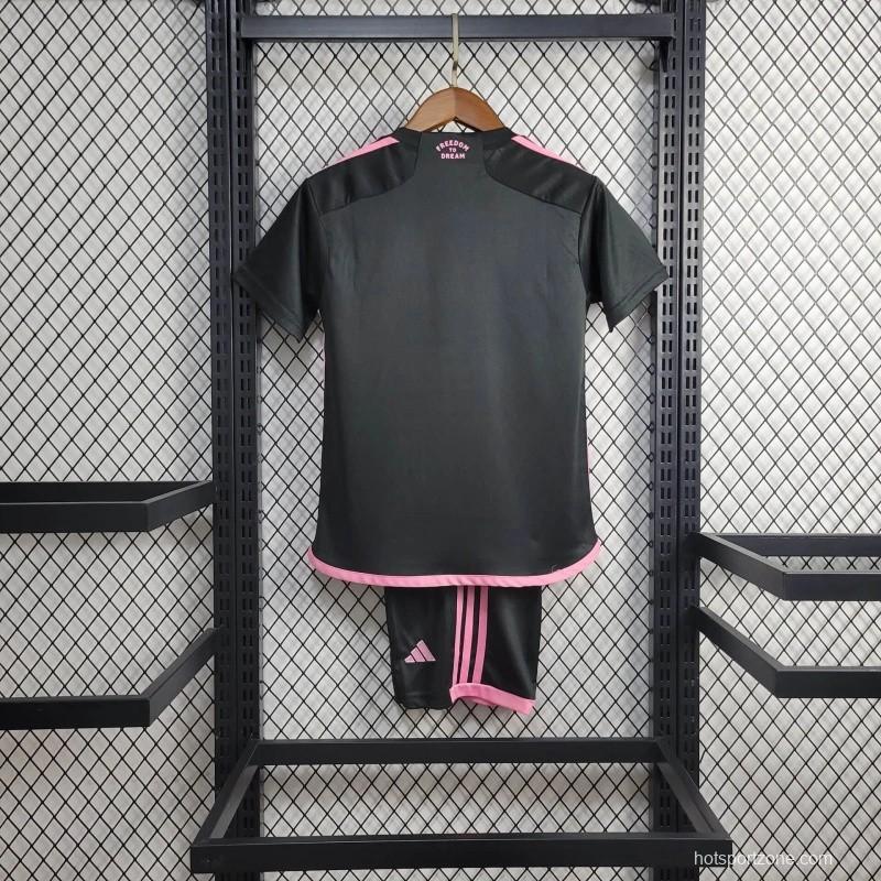 24/25 Kids Inter Miami Away Black Jersey With New Sponsor