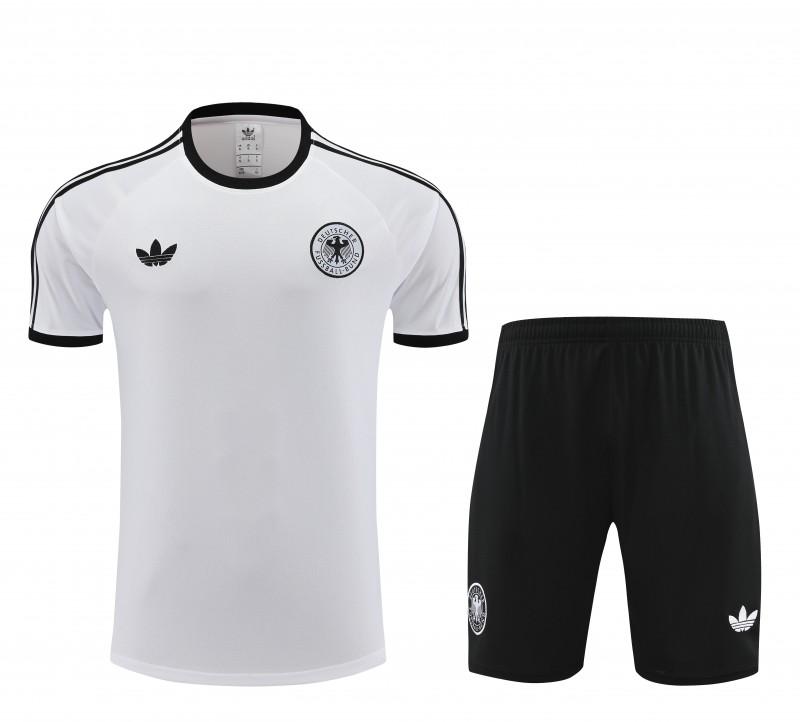 2024 Germany White Cotton Short Sleeve Jersey+Shorts