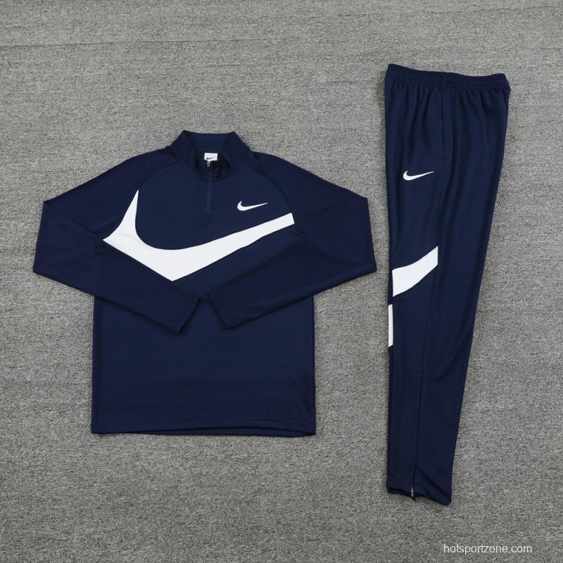 2024 Nike Navy/White Half Zipper Jacket+Pants