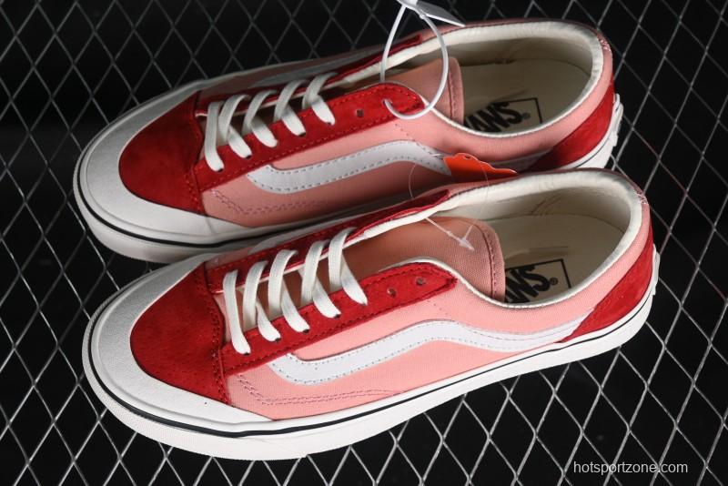 Vans Old Skool Reissue 136 High-End Pink Canvas Vulcanized Shoes with Detachable Lightweight Anti-Fatigue Insole - VN000MT6DWB