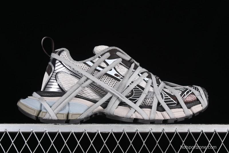 Balenciaga Phantom Sneaker 10th Generation Lace-Up Running Shoes with Transparent Heel Strap - W3XLL2097