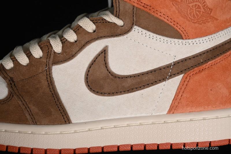 Nike Air Jordan 1 High OG Basketball Shoes in Dusted Clay & Dune Colorway - FQ2941-200