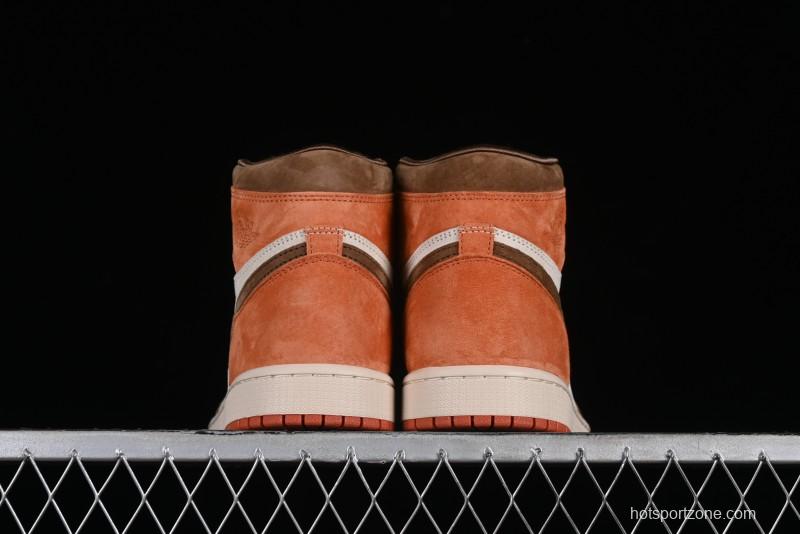 Nike Air Jordan 1 High OG Basketball Shoes in Dusted Clay & Dune Colorway - FQ2941-200