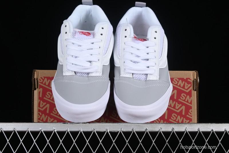 Vans Classics Knu Skool Chunky Tongue Retro Sneakers in Grey White - VN0009QCYF9
