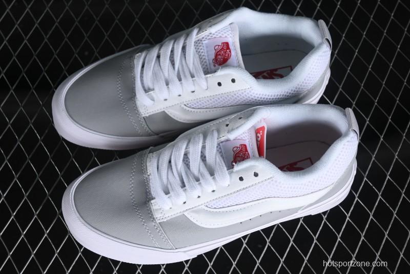 Vans Classics Knu Skool Chunky Tongue Retro Sneakers in Grey White - VN0009QCYF9