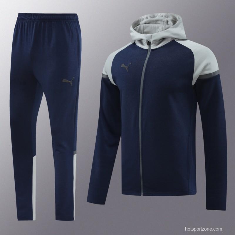 2024 Puma Navy/Grey Full Zipper Jacket +Long Pants