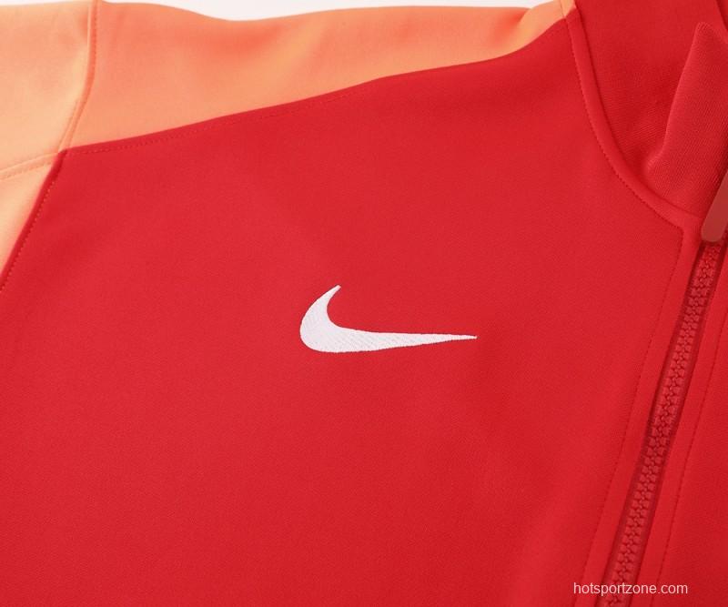 24/25 Nike Orange/Red Full Zipper Jacket +Long Pants