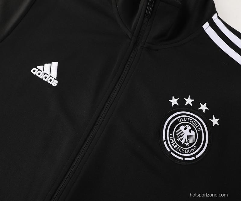 2024 Germany Black Full Zipper Jacket +Long Pants