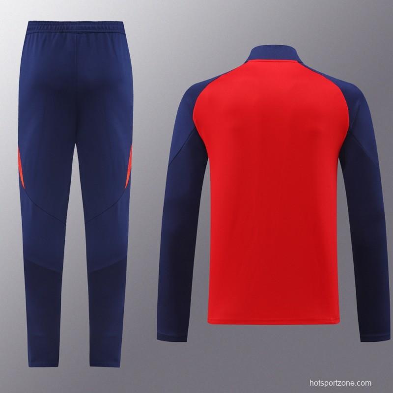 2024 Spian Red/Navy Full Zipper Jacket +Long Pants