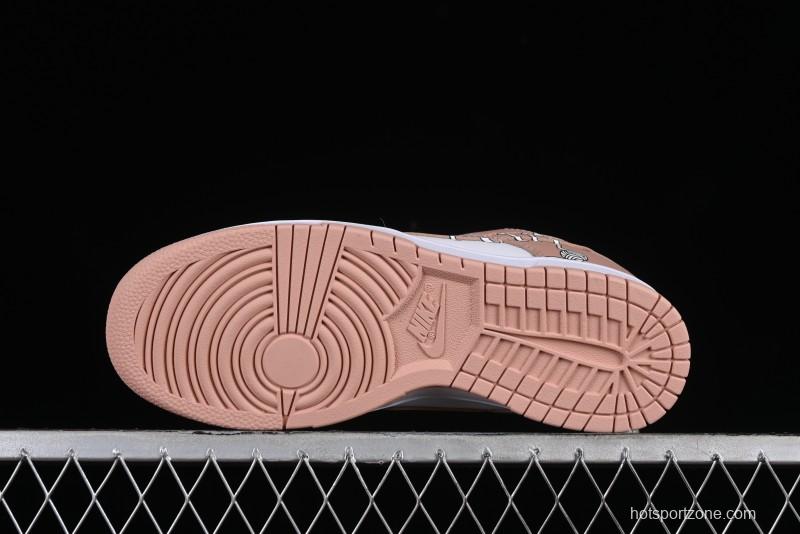 Nike Dunk Low SB Casual Sneakers with Knit Cat and Rose Pink Design - DD1503-118