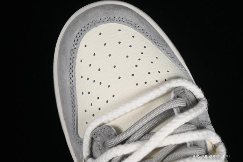 Nike SB Dunk Low LV Collaboration - Beige Grey Strap Pig Suede Anniversary High-End Custom Low-Top Casual Sneakers - SJ2068-237
