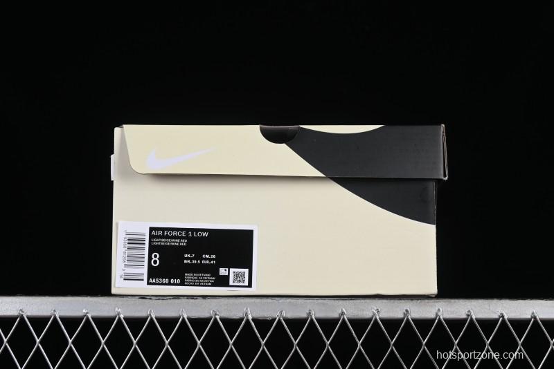 Nike Vlone x Air Force 1 '07 Low Collaboration Wine Red Casual Sneakers - AA5360-010