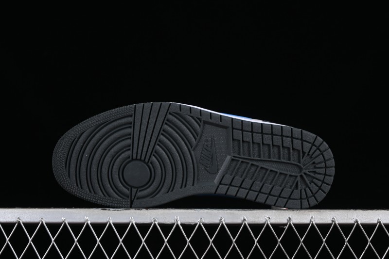 Nike Air Jordan 1 Low AJ1 Black Grey Blue Swoosh Low-Top Lifestyle Basketball Shoes - DC0774-040