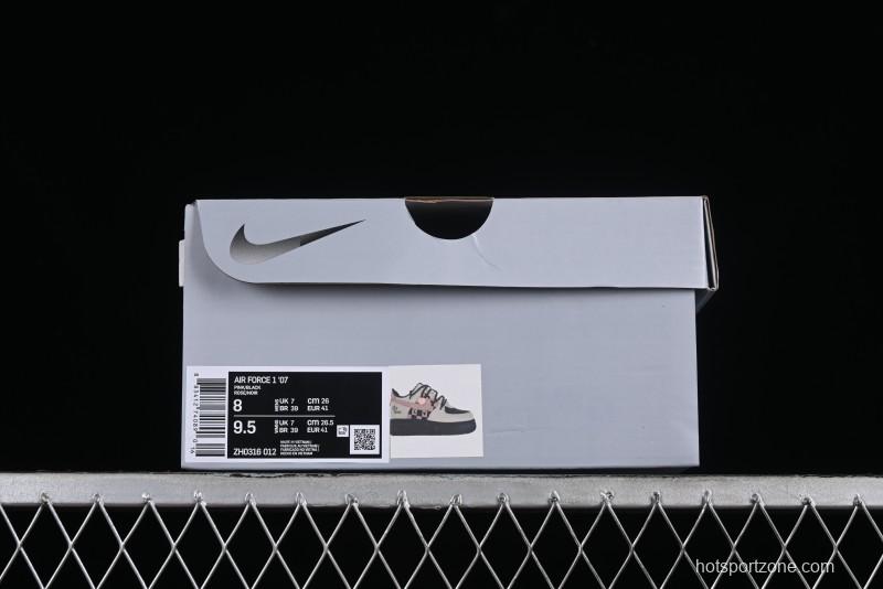 Nike Air Force 1 '07 Low Custom Anime Theme Black Sugar Heart Casual Sneakers with Lace-Up - ZH0316-012