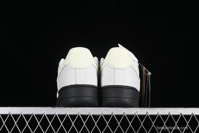 Nike Air Force 1 '07 Low White Black Canvas Casual Sneakers - FJ4160-002