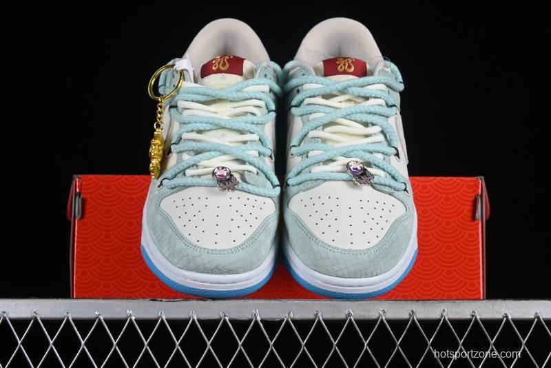 Nike SB Dunk Low Year of the Dragon Limited Edition - Gray Hook Dragon Soaring High Anniversary Premium Custom Low-Top Casual Skate Shoes - SJ2068-230