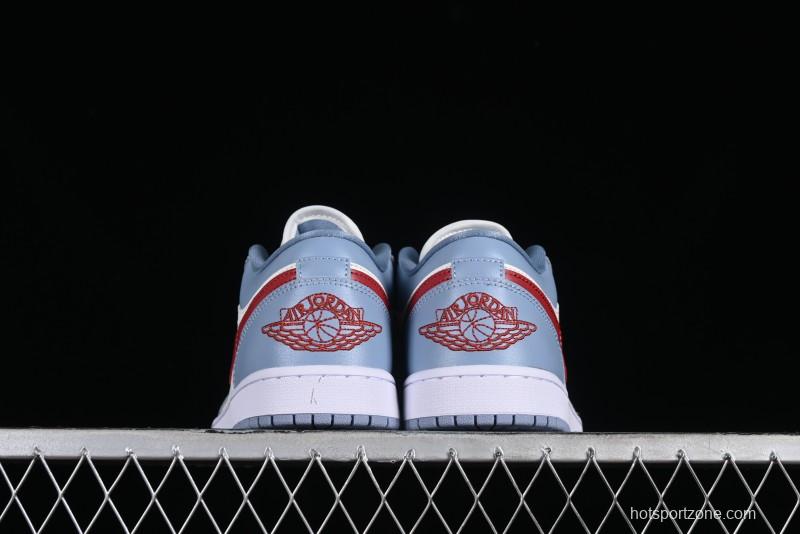 Nike Air Jordan 1 Low AJ1 White Blue Red Toe Casual Sneakers - DC0774-164