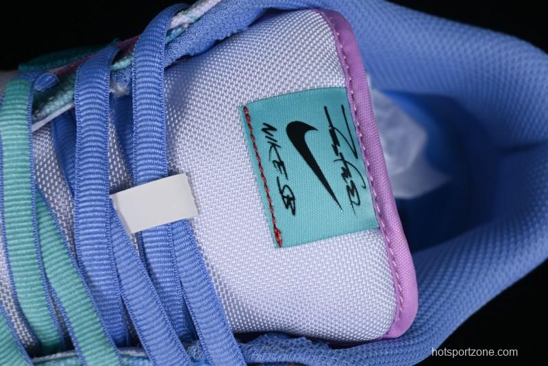 Nike Futura x Dunk Low Pro SB Casual Skate Shoes with Tie-Dye Pattern - HF6061-400