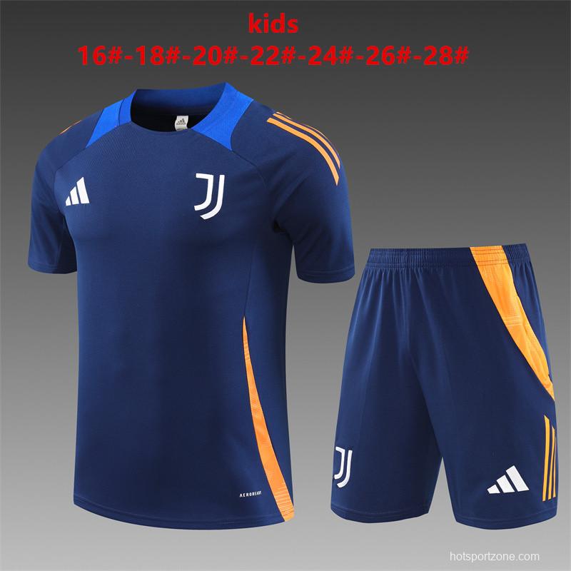 24/25 Kids Juventus Navy Short Sleeve Jersey+Shorts