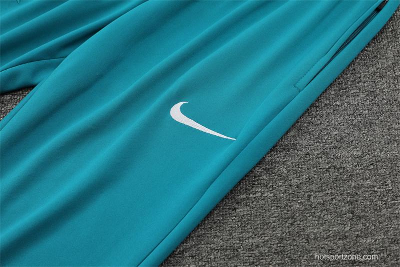 2024 Portugual White Half Zipper Jacket+Long Pants