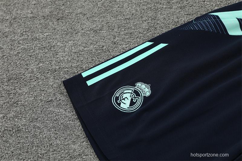 24/25 Real Madrid Lake Blue Short Sleeve Jersey+Shorts