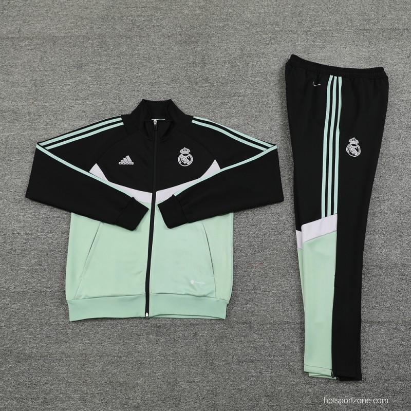 24/25 Real Madrid Green/Black Full Zipper Jacket +Long Pants