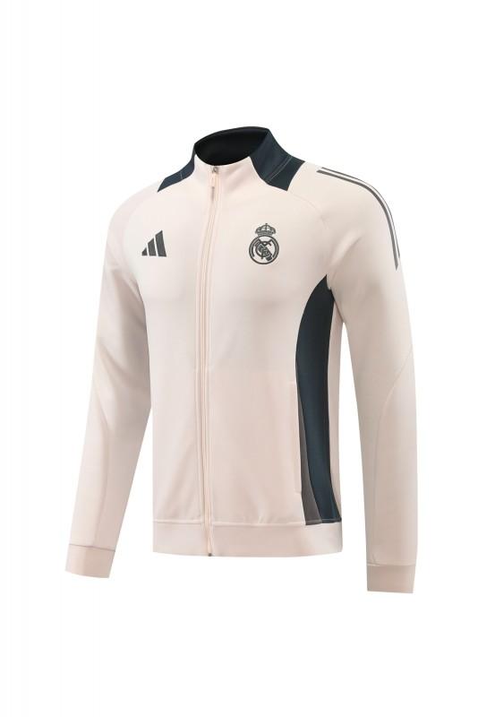 24/25 Real Madrid Pink/Black Full Zipper Jacket +Long Pants