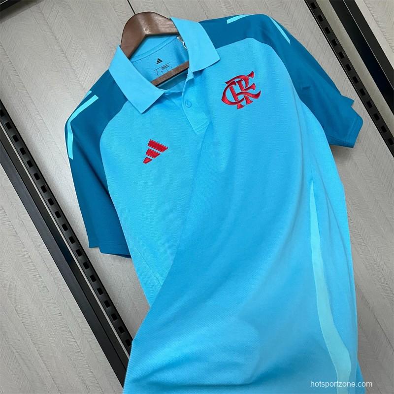 25/26 Flamengo Light Blue Polo Jersey S-XXXXL