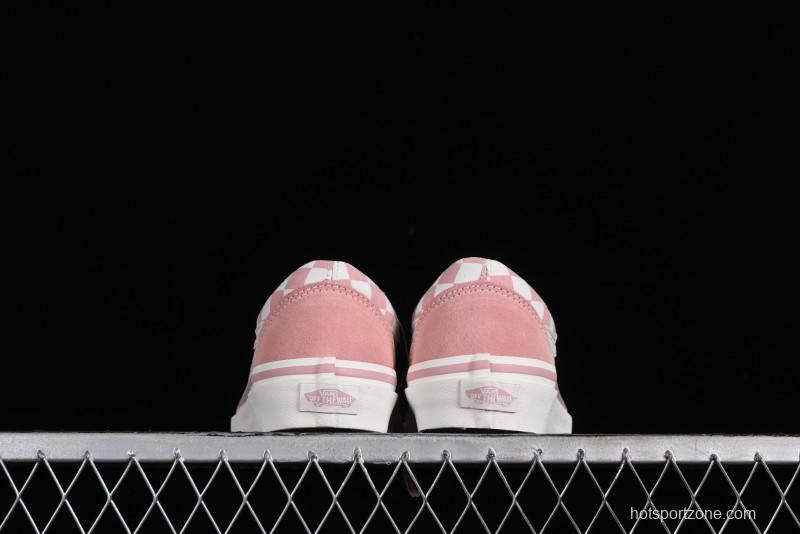 Vans Old Skool Reissue 136 Pink Checkerboard Low Top Retro Canvas Shoes - VN000MT6EBQ