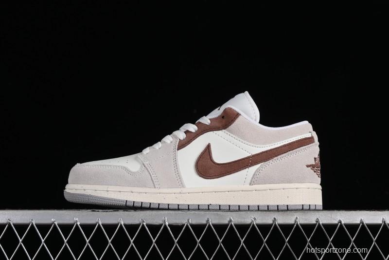 Nike Air Jordan 1 Low Retro Casual Sneakers in Grey Tan - HF1567-200