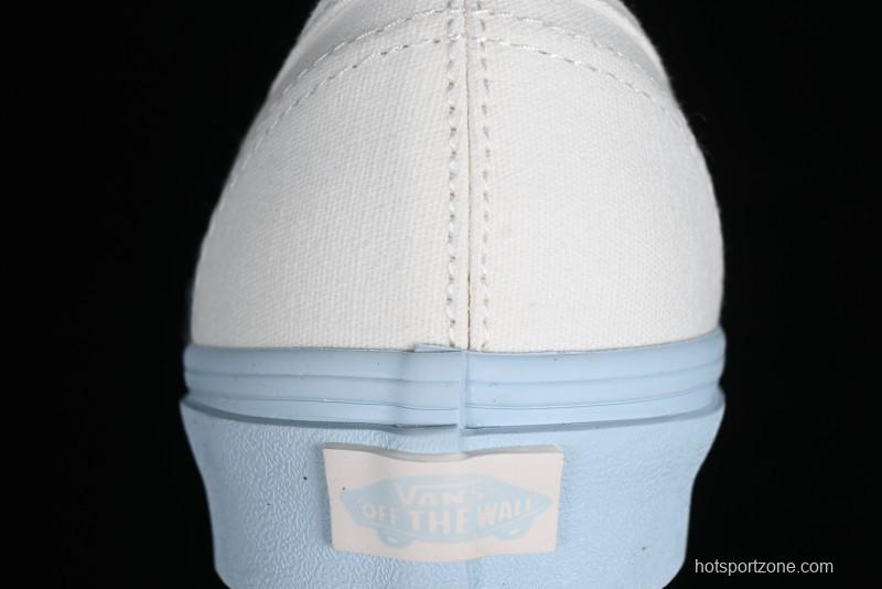 Vans Authentic White Blue Canvas Skate Shoes - VN0009PVEAK
