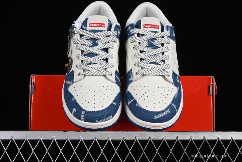 Nike Dunk Low Supreme - Denim Blue Jeans Anniversary High-End Customized Low-Top Casual Sneakers - FC1688-194