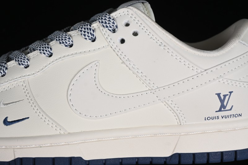 Nike SB Dunk Low LV Collaboration - Double Swoosh Blue Sole Anniversary High-End Custom Low-Top Casual Skate Shoes - XX2025-320