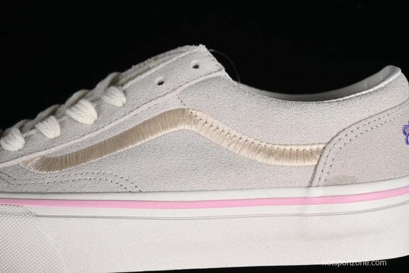 Vans Style 36 Low-Top Skate Shoes with Embroidered Details in Cream - VN000CRPGRN