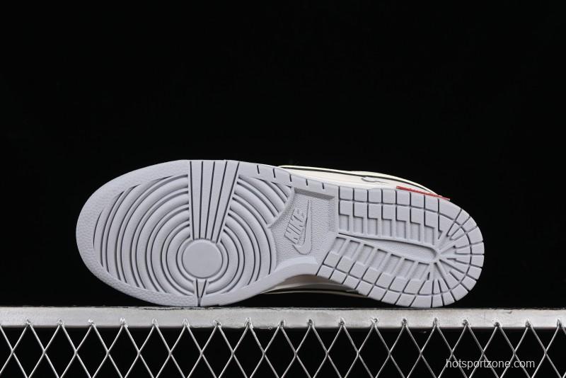 Nike SB Dunk Low Supreme Collaboration - Light Grey Anniversary Customized Low-Top Casual Skate Shoes - DJ2024-005