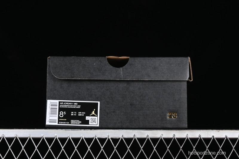 Nike Air Jordan 1 Mid AJ1 Basketball Shoes in Grey Blue - DQ8426-104