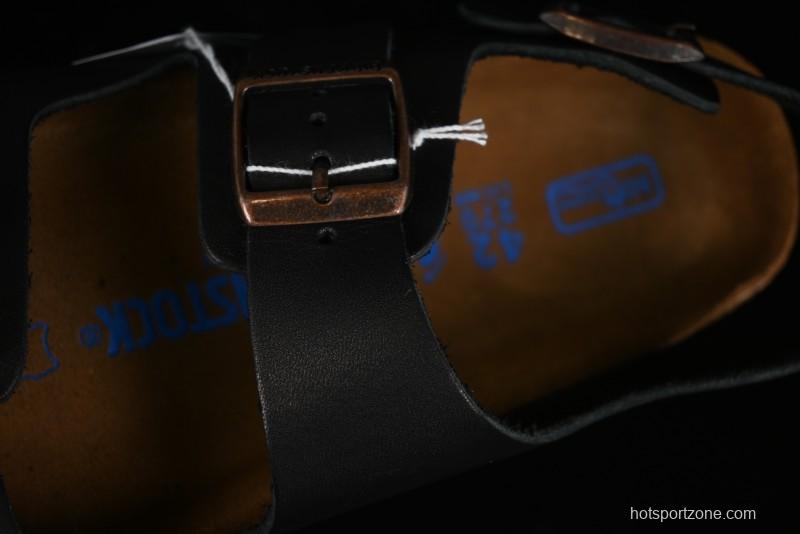 Birkenstock Birkenstock Sandals Series Black Leather with Soft Cushioning Cork Midsole - T.D4