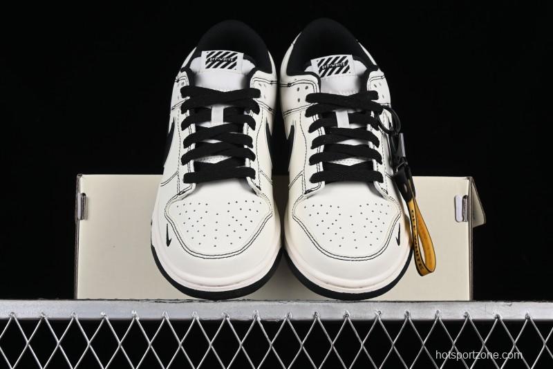 Nike SB Dunk Low OFF-WHITE Collaboration - Anniversary Edition Customized Low-Top Casual Skate Shoes - DJ2024-003