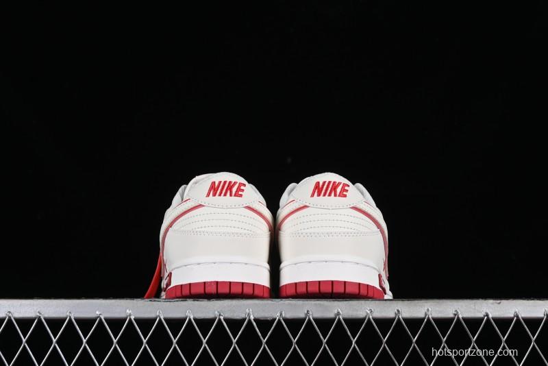 Nike SB Dunk Low Supreme Collaboration - Beige Red Mini Swoosh Anniversary Custom Low-Top Casual Skate Shoes - DJ2024-004