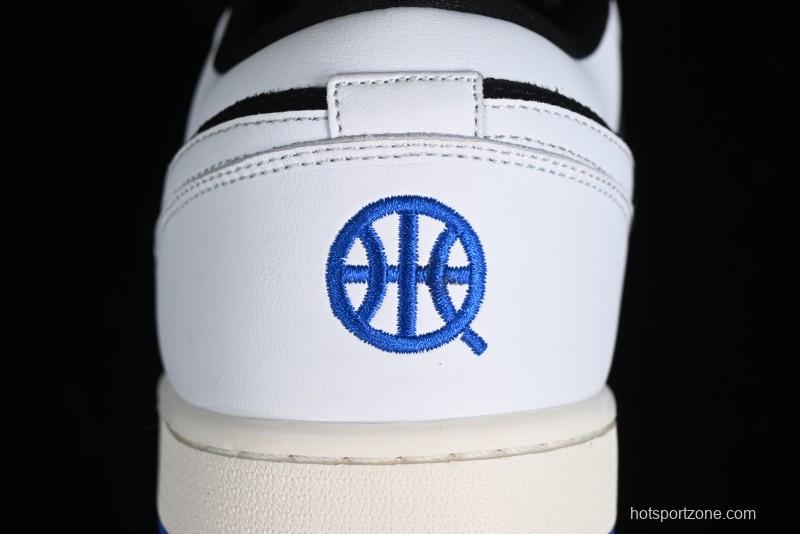 Nike Air Jordan 1 Low "Quai 54" Casual Sneakers in White Black Blue - HQ0764-001