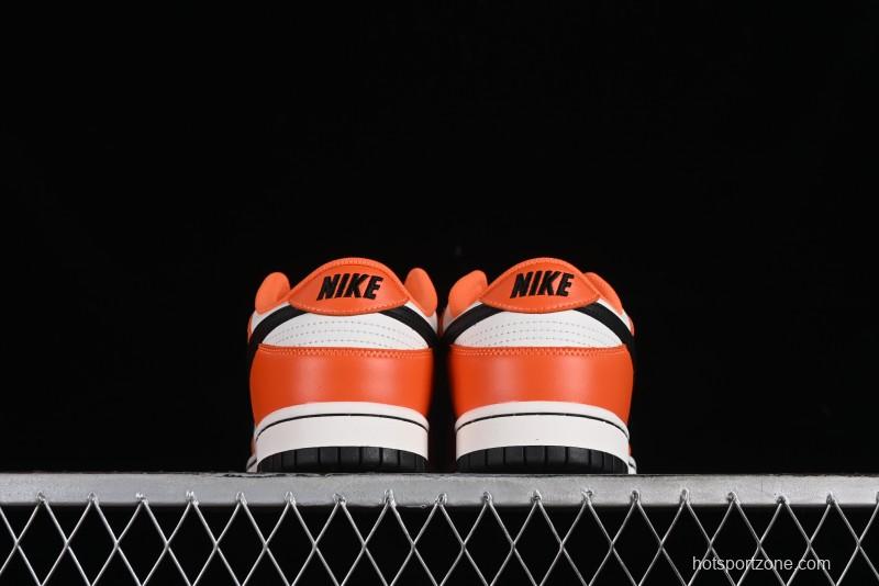 Nike SB Dunk Low Casual Skate Shoes in White, Orange, and Black - DH9765-003