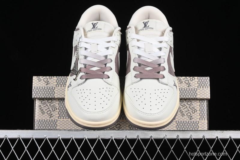 Nike SB Dunk Low LV Collaboration - Denim Patchwork Anniversary High-End Custom Low-Top Casual Sneakers - JH8310-956