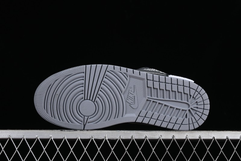 Nike Air Jordan 1 Low AJ1 Panda Prank Modern Gray Silver Black Low-top Casual Sneakers - 553560-053