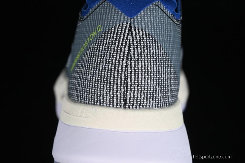 Adidas Adizero Boston 12 M Running Shoes Lightweight Breathable Low-Top with ENERGYROD Carbon Plate - IE8494
