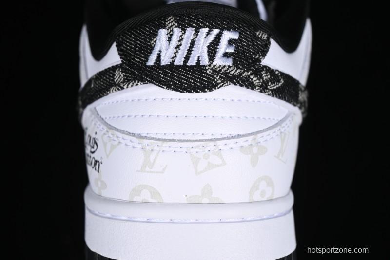 Nike SB Dunk Low LV Collaboration - Dark Night Elf High-End Custom Low-Top Casual Skate Shoes - DD1391-136